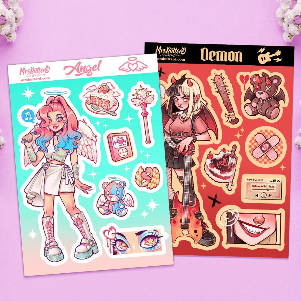 Angel & Demon \\ Vynil Sticker Sheets