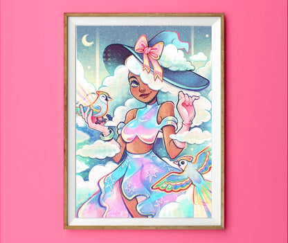 Cloudy Witch \\ Art Print