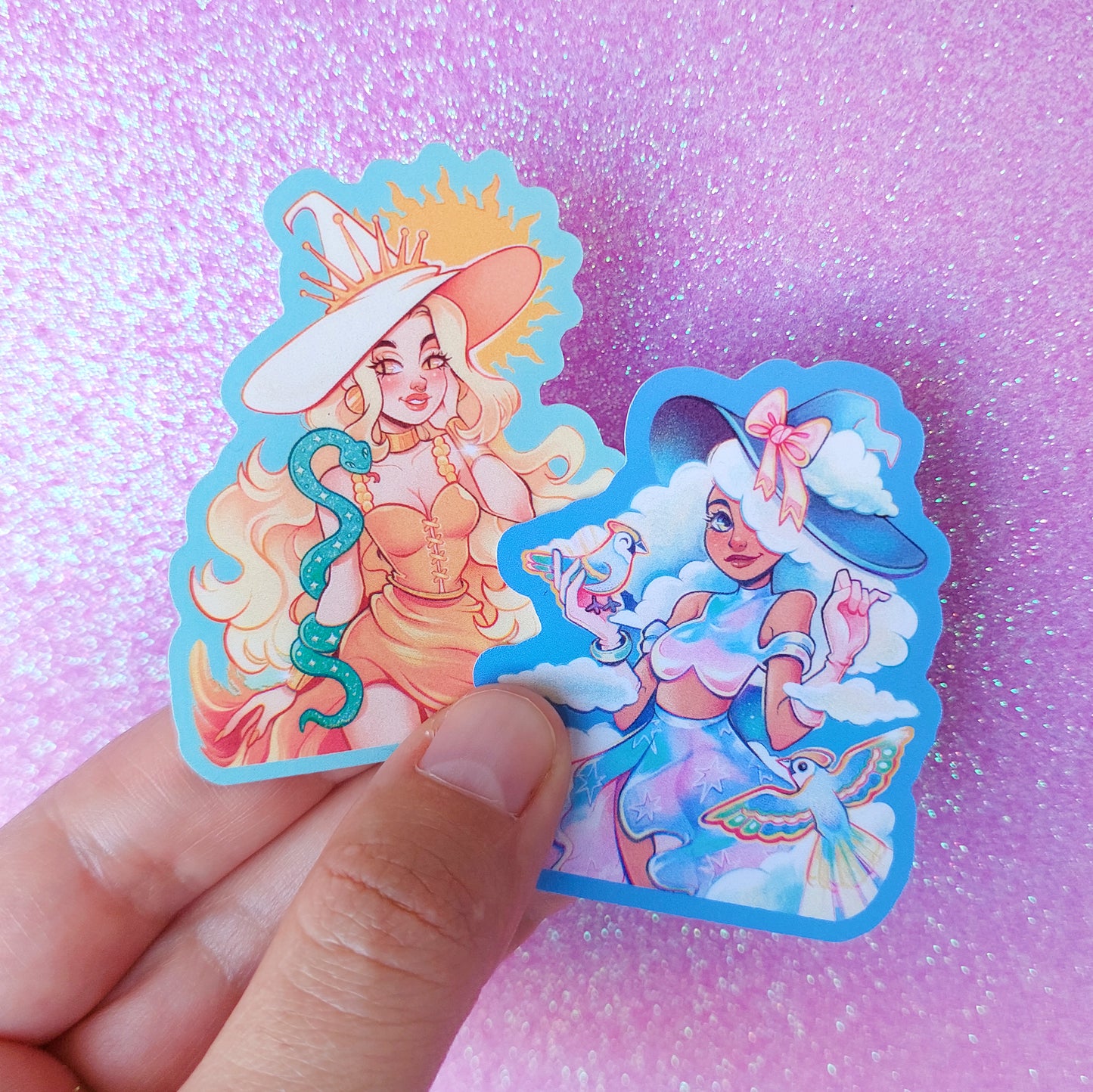 Cloudy & Sunny Witches \\ Vinyl Sticker pack