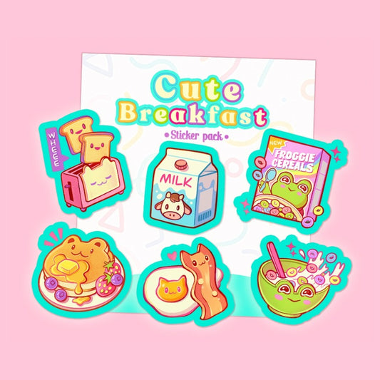 Cute Breakfast \\ Vinyl Sticker pack