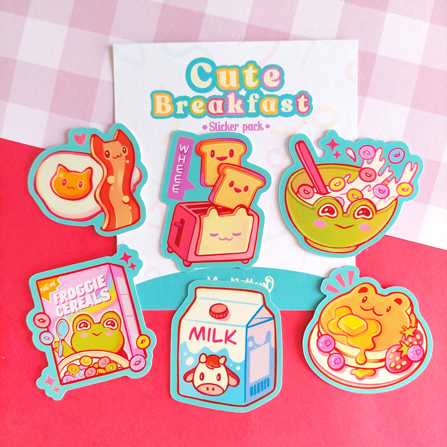 Cute Breakfast \\ Vinyl Sticker pack