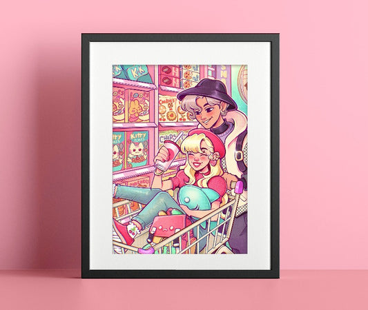 First date at the mall \\ Art Print