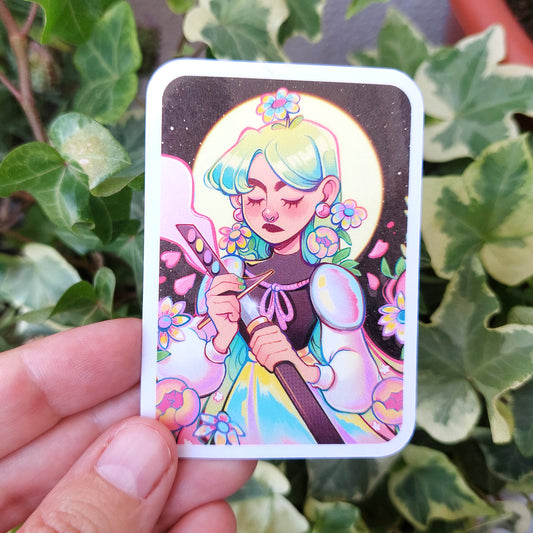 Floral warrior \\ Vinyl Sticker