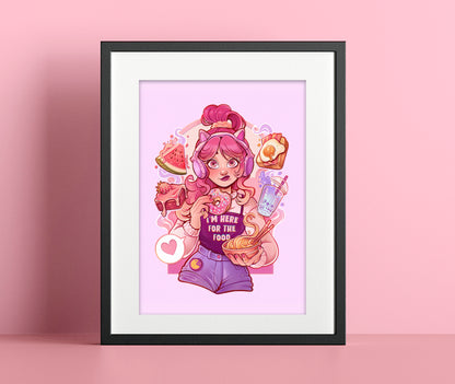 I'm here for the food \\ Art Print