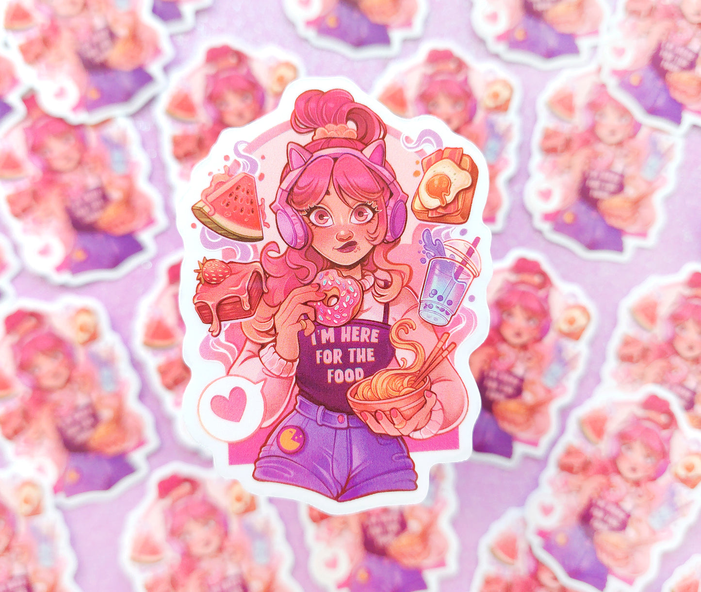 I'm here for the food \\ Transparent Sticker