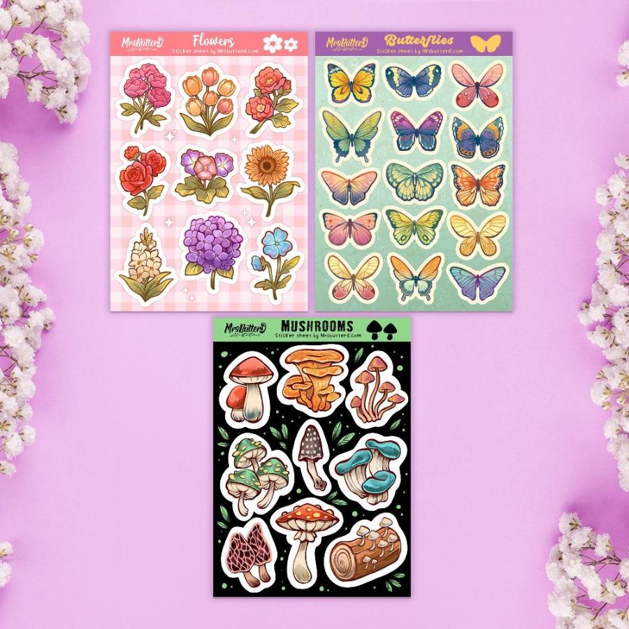 Nature Collection \\ Matte Vynil Sticker Sheets