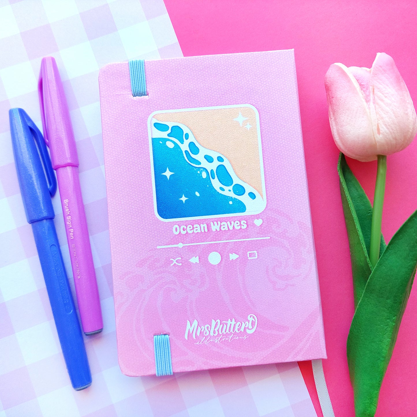 Ocean Waves \\ A6 Leatherette Notebook