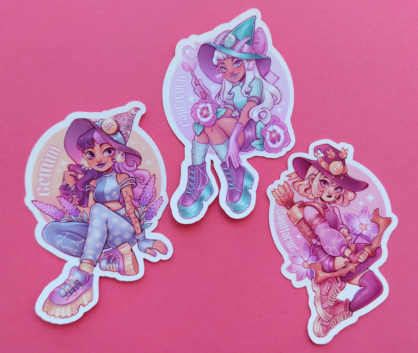 Zodiac Witches \\ Vinyl Stickers