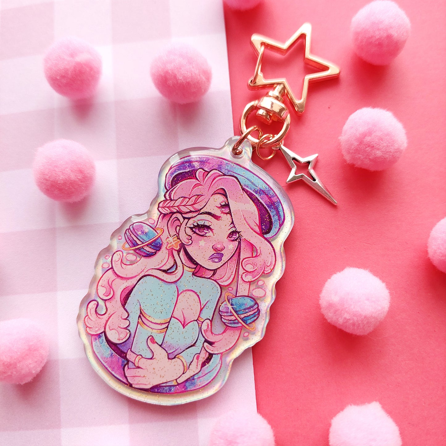 Galactic macaroon \\ Holographic Keychain