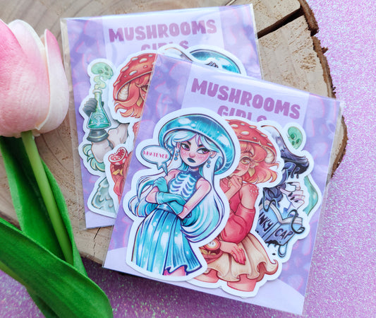 Mushroom girls \\ Vinyl Sticker pack