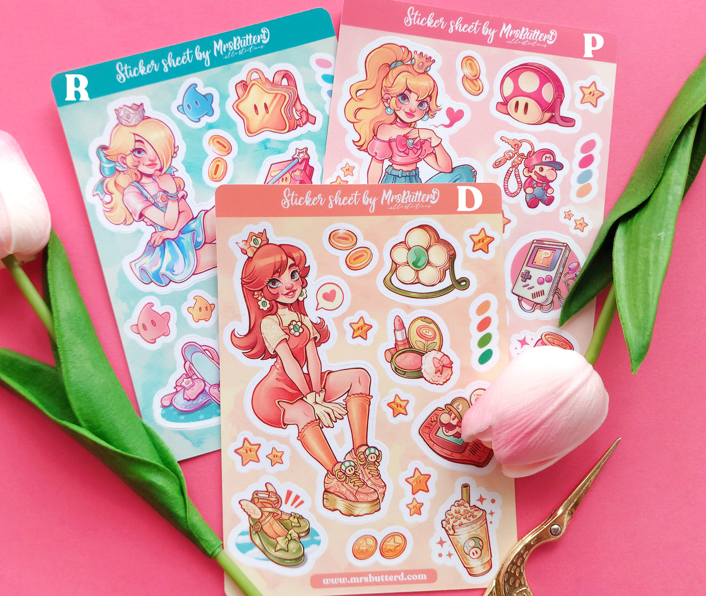 Princesses \\ Matte Vynil Sticker Sheet