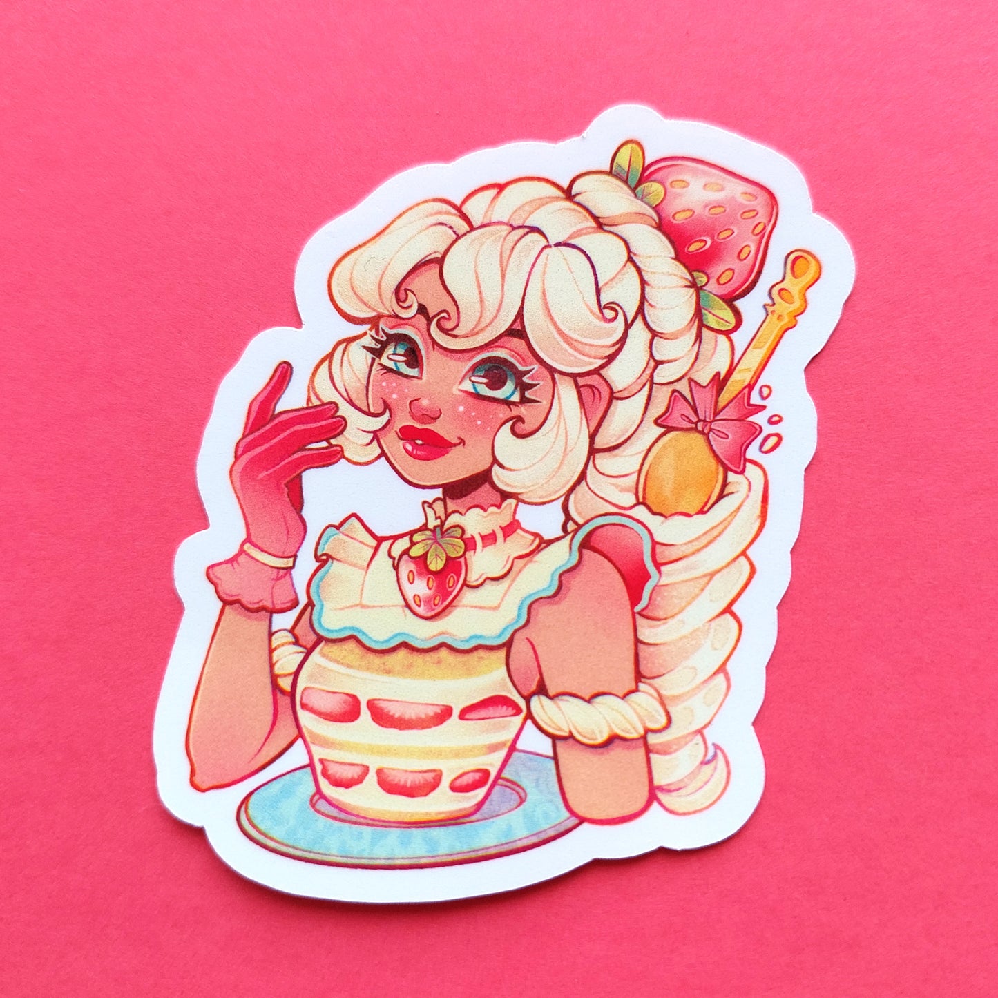 Strawberry cake \\ Vinyl Sticker