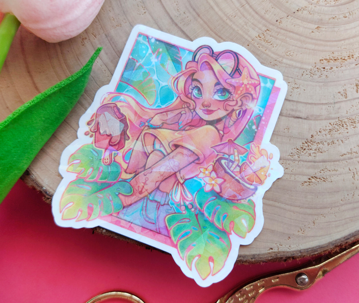 Summer Vibes \\ Vinyl Holographic Sticker