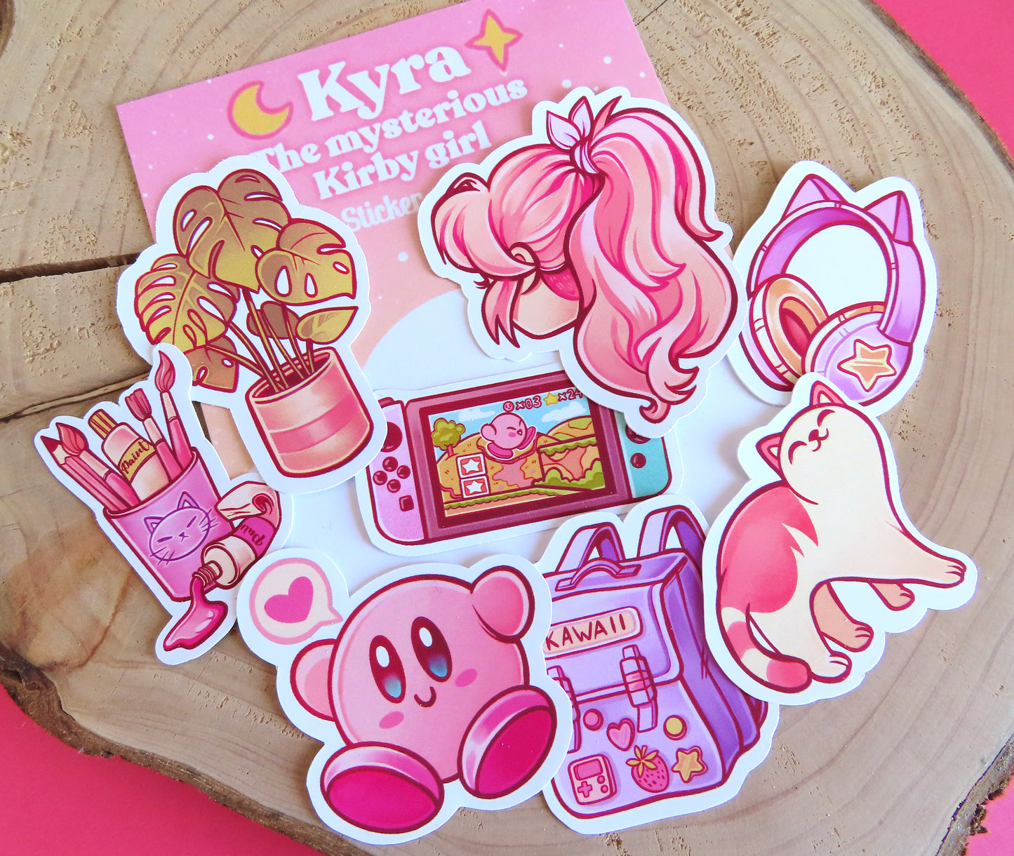 Kyra, the mysterious kirby girl \\ Vinyl Matte sticker pack