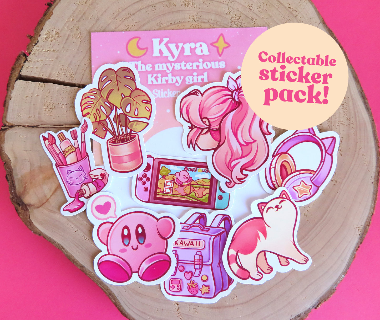 Kyra, the mysterious kirby girl \\ Vinyl Matte sticker pack