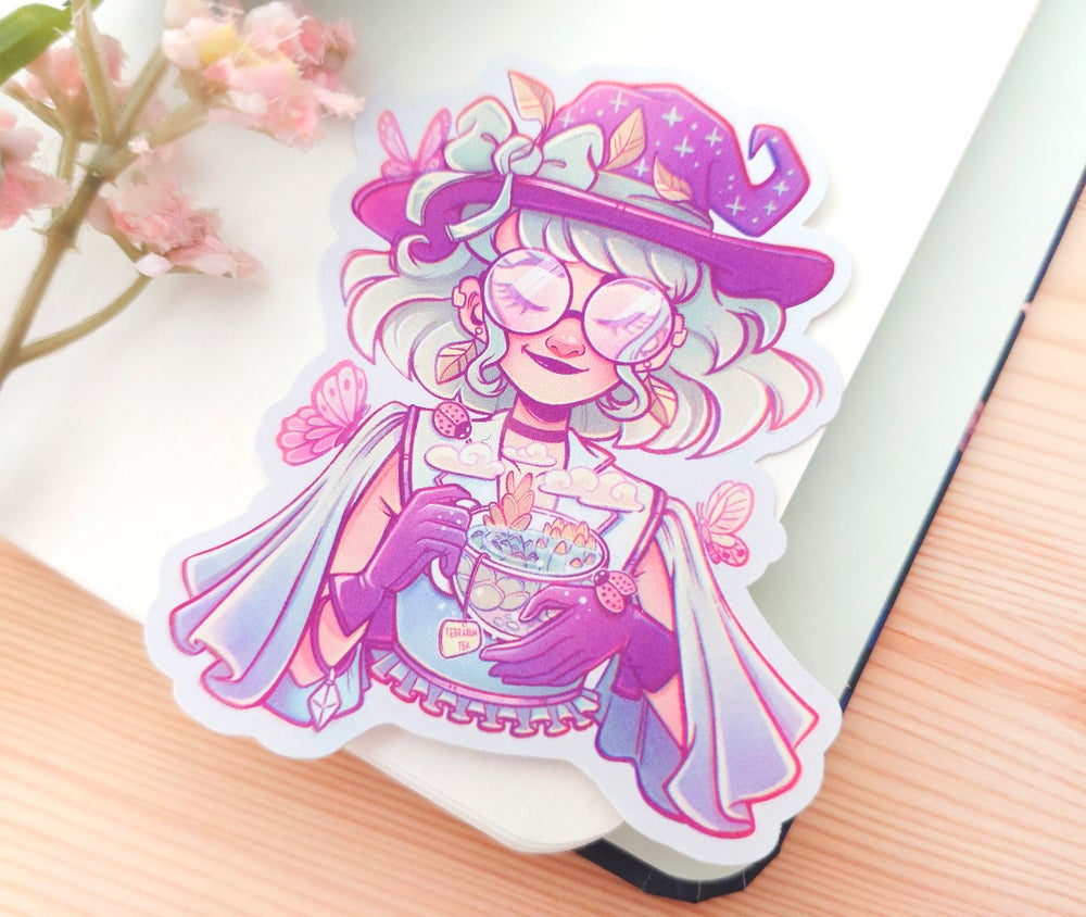 Olivia terrarium Tea \\ Matte Vinyl Sticker