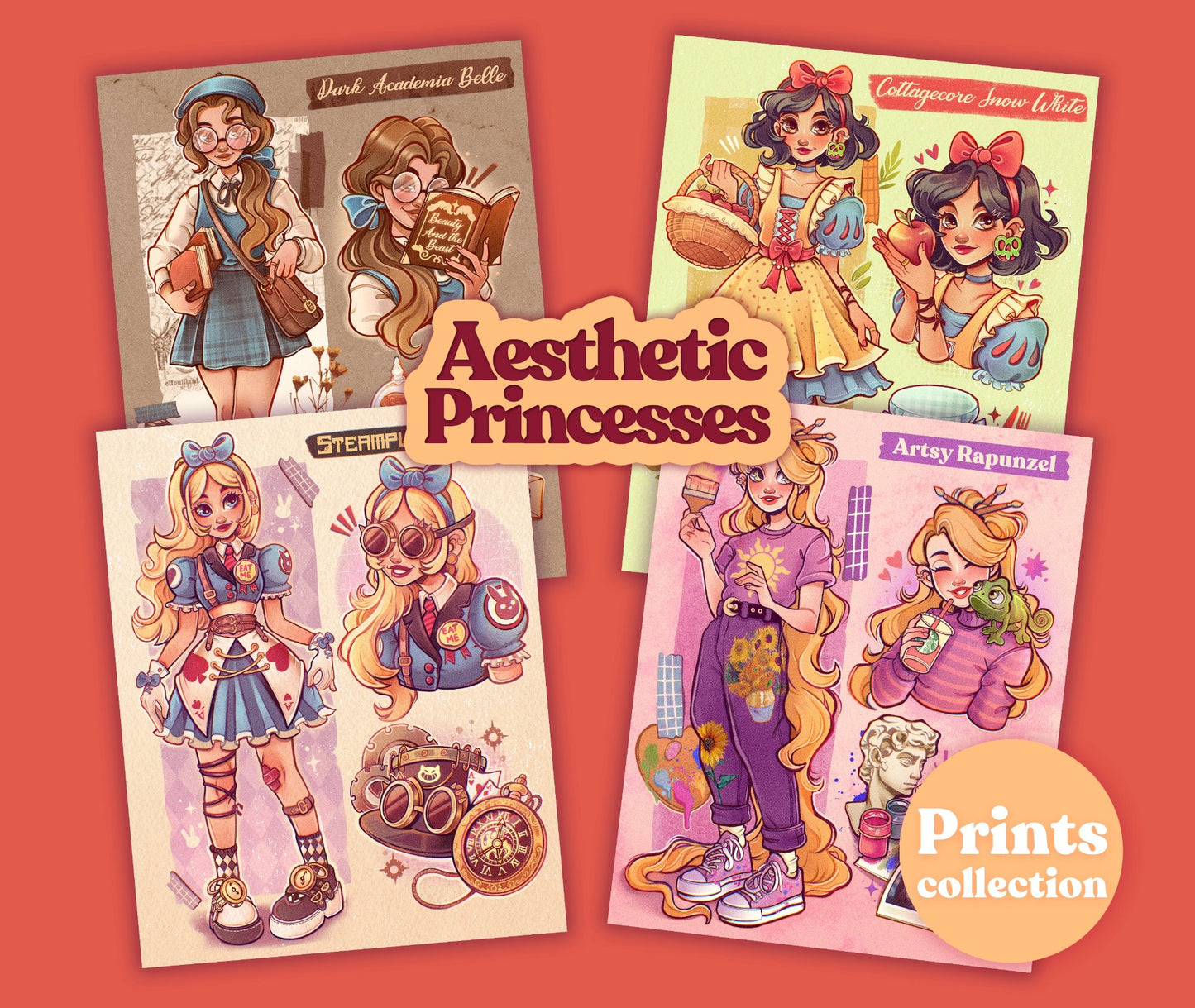 Aesthetic Princesses \\ Art prints collection