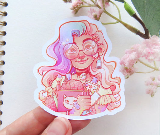 Artsy Girl \\ Matte Vinyl Sticker