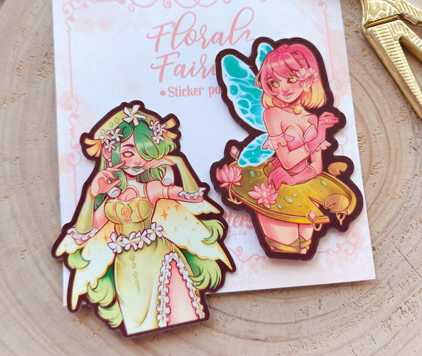 Floral fairies \\ Vinyl Sticker pack