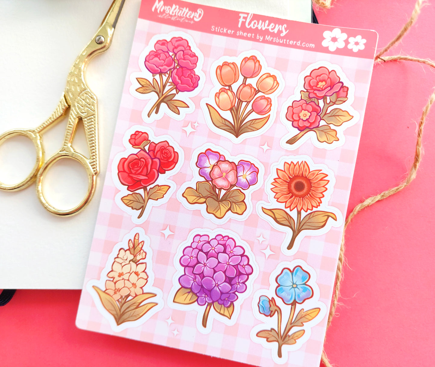 Flowers \\ Matte Vynil Sticker Sheet