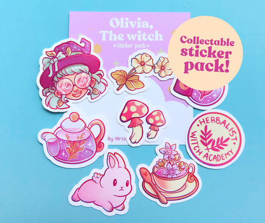 Olivia, The Witch \\ Vinyl Matte sticker pack